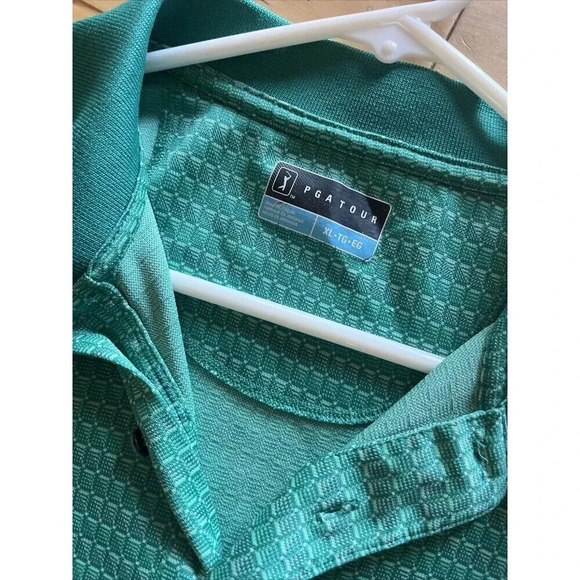 Men's PGA Tour golf polo Green Short Sleeve shirt size XL - Picture 3 of 4